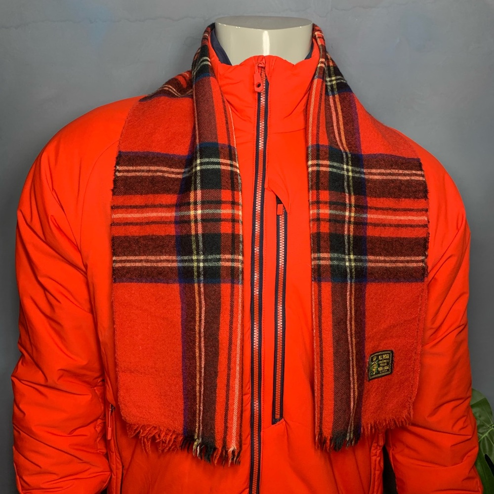 Red Plaid Wool Scarf - Cashmere Finish